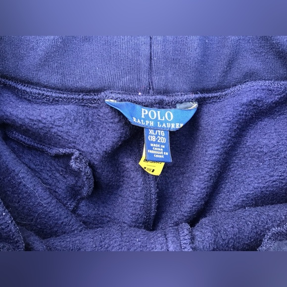 Polo Ralph Lauren Performance Pants Boys XL 18-20 Navy Jogger Sweatpants Fleece - Picture 4 of 6